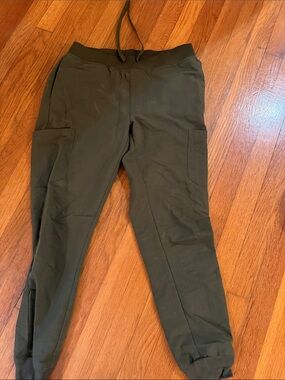 Mandala Olive Green Cargo Jogger Scrubs with Drawstring Waist